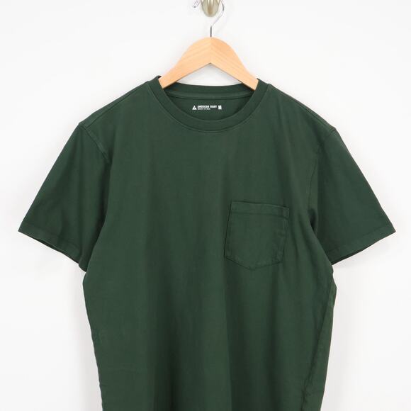 American Giant Men's Short Sleeve Pocket Tee Green Moss Size Medium NWOT - Picture 2 of 6